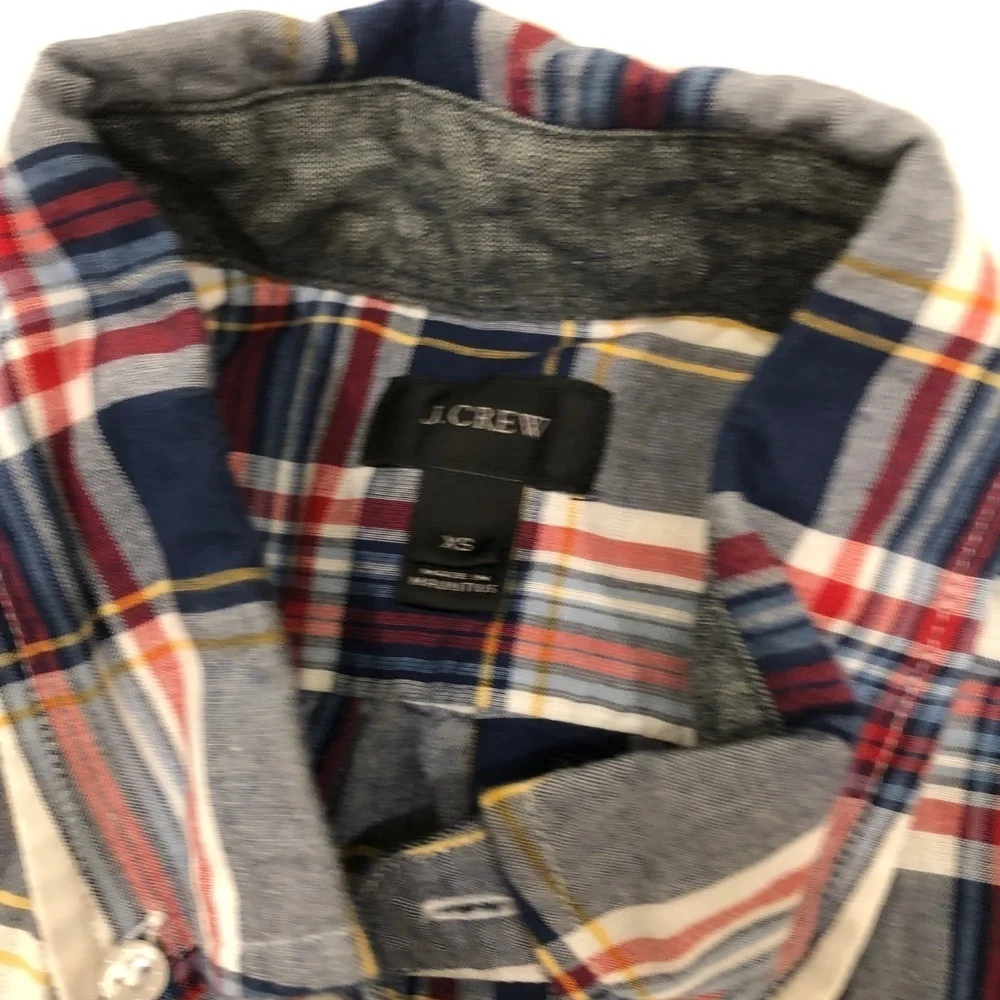 J. Crew Plaid Short Sleeve Button Down